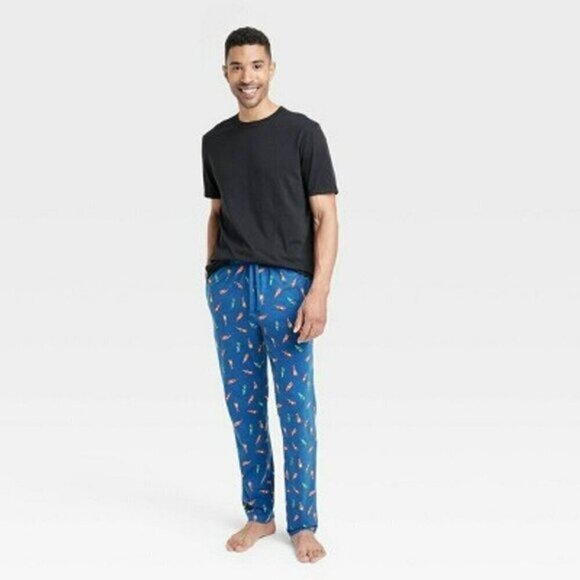 Men's Hot Sauce Print Pajama 2pc Set | Hanes | Medium - Picture 1 of 10